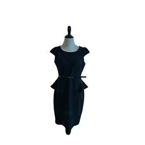 Vintage Carole Little Sz 8 Sleeveless Little Black‎ Dress Peplum Waist Classic